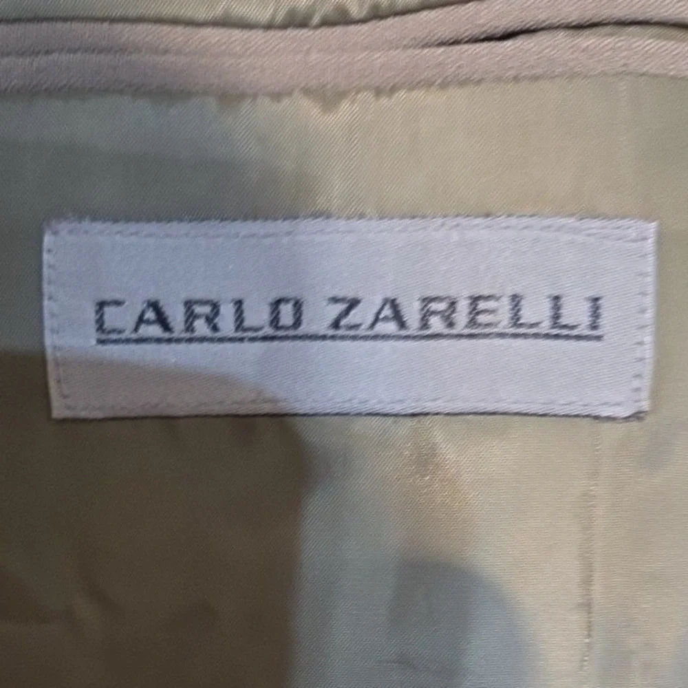 Carlo Zarelli Tan Pinstripe Suit Jacket, Men's 52R Blazer, Three Button, NWT‎